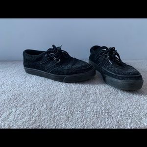 Short Black Suede Creepers